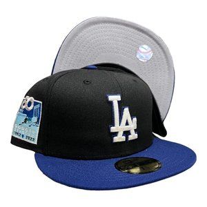 New Era Los Angeles Dodgers 59FIFTY Hat Cap Black 60th Year Side Patch